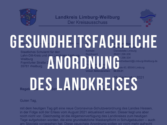 Aktuelle gesundheitsfachliche Anordnung des Landkreises