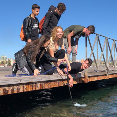 Entnahme von Wasserproben im Meer